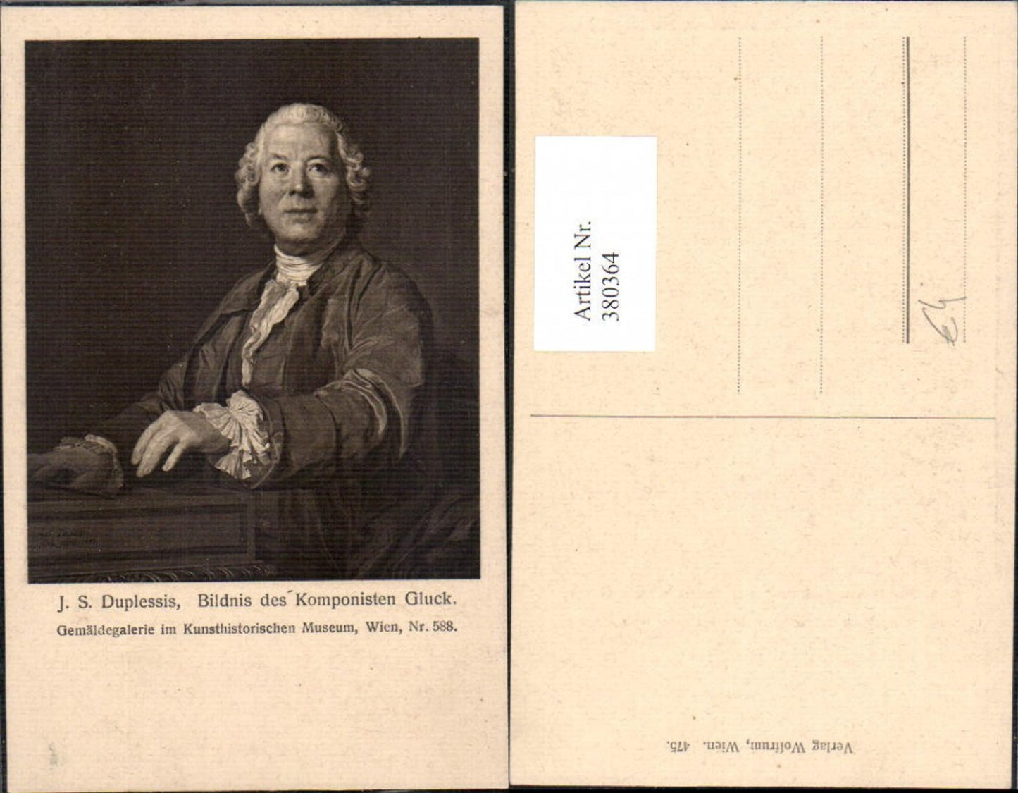 380364,Künstler Ak J. S. Duplessis Bildnis d. Komponisten Gluck