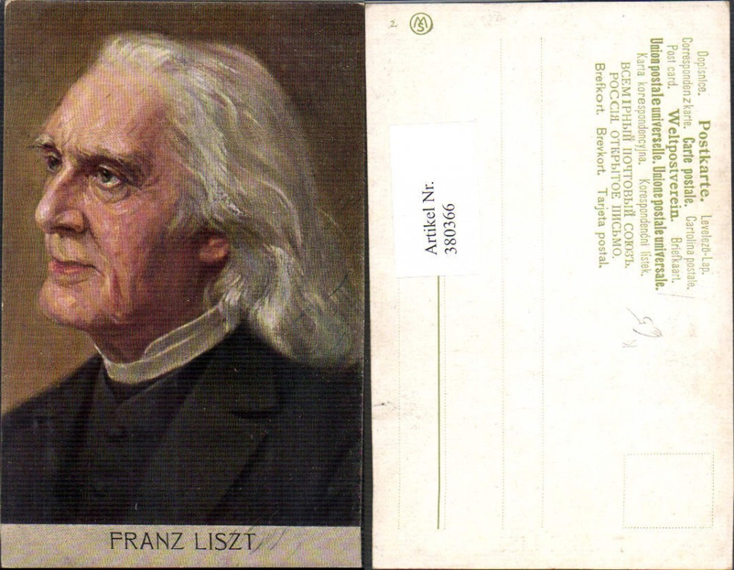 380366,Künstler Ak Franz Liszt Komponist