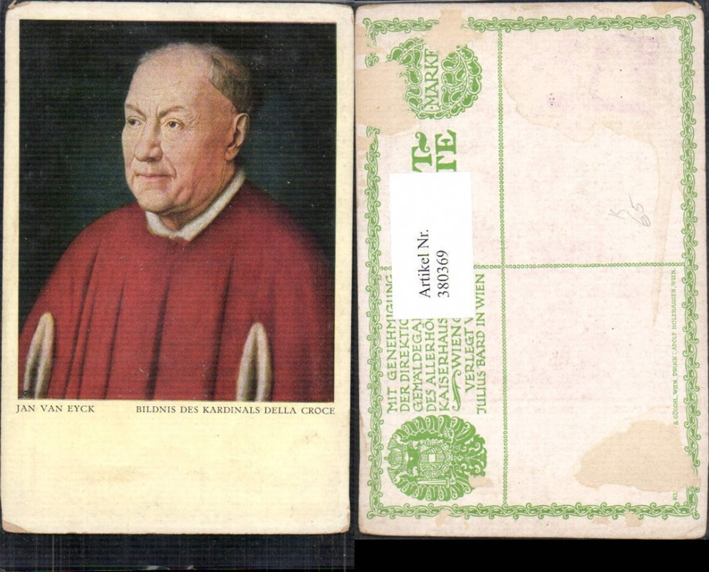 380369,Künstler Ak Jan van Eyck Bildnis des Kardinals Della Croce Religion