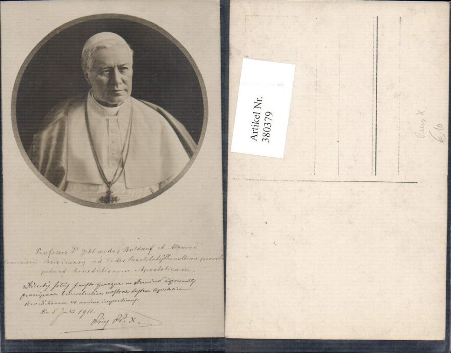 380379,Religion Papst Pius X Passepartout