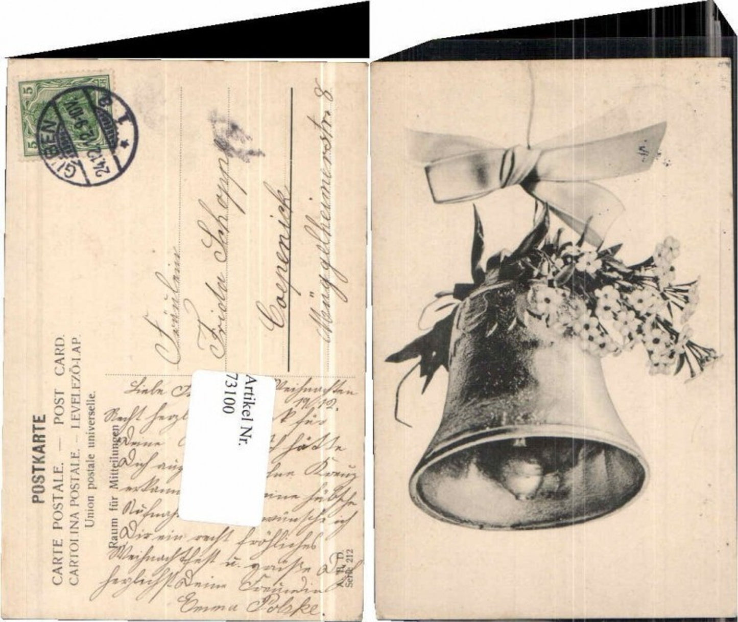 73100,Ostern Glocke m. Blumen