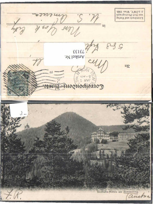 73133,Südbahn Hotel Semmering 1905 pub Löwy