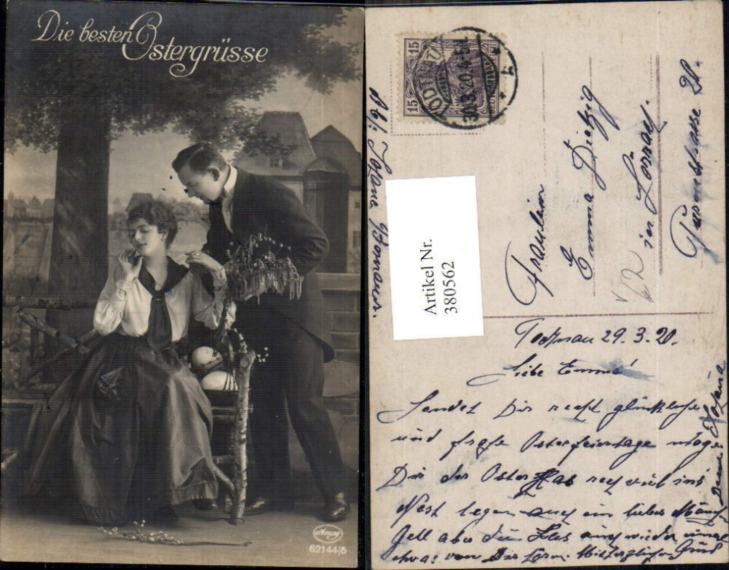 380562,Liebe Paar Verliebter Blick Korb Ostereier Ostern pub Amag 62144/5
