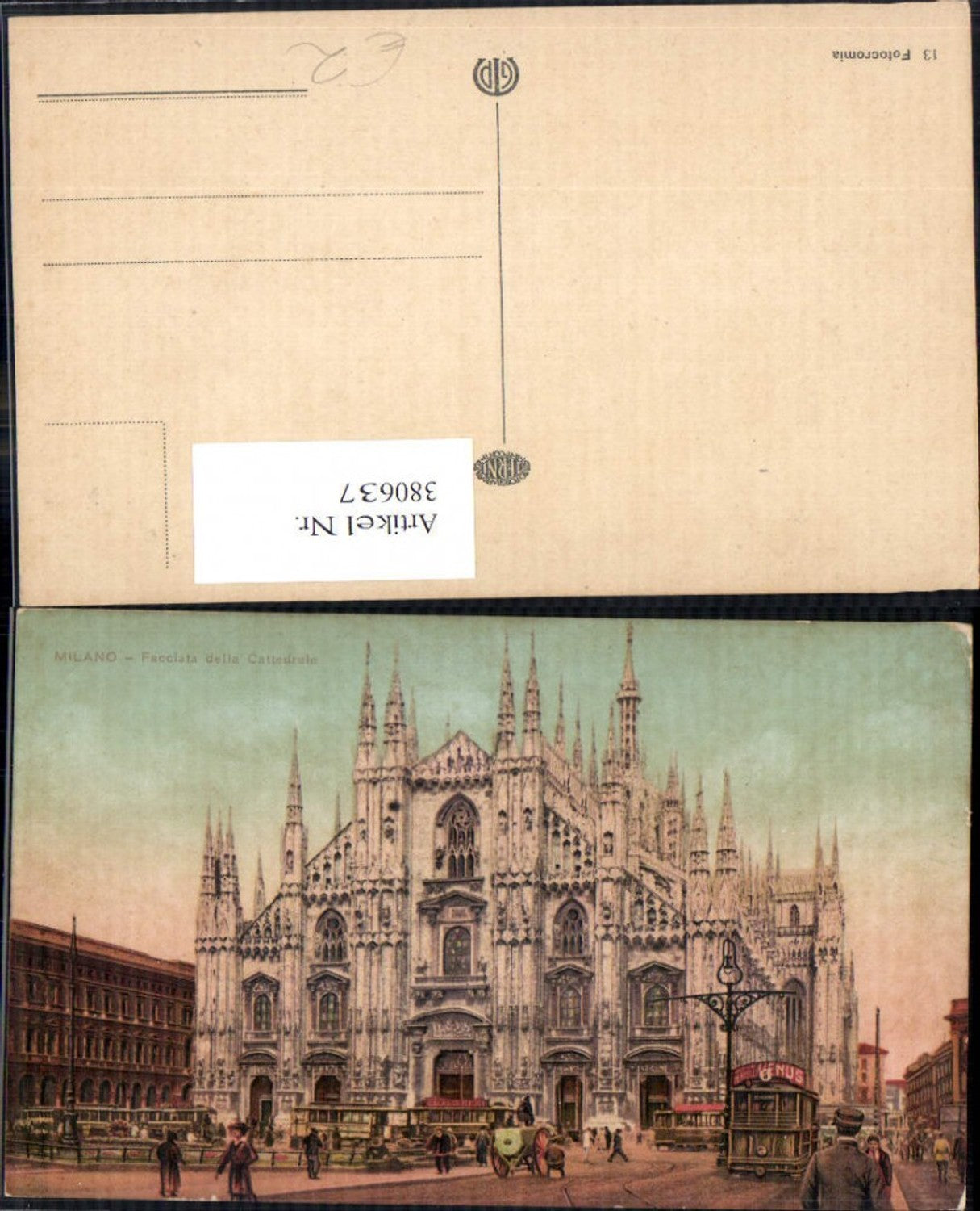 380637,Kirche Milano Mailand Facciata della Cattedrale Straßenbahn