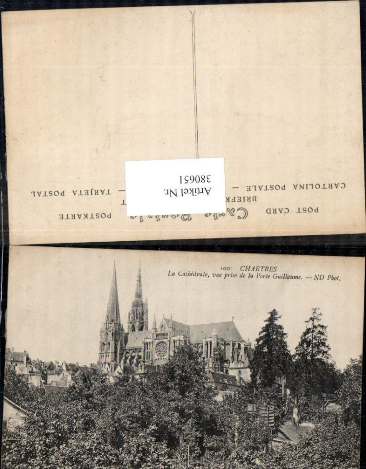 380651,Kirche Chartres La Cathedrale vue prise de la Porte Guillaume