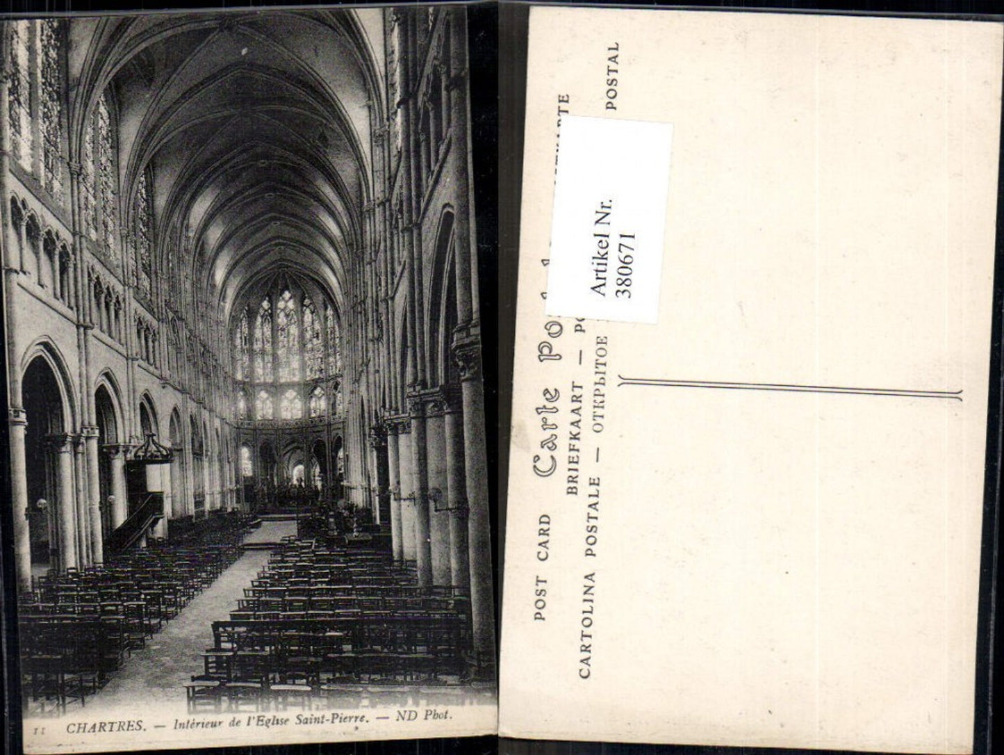 380671,Kirche Chartres Interieur de l Eglise Saint-Pierre Innenansicht