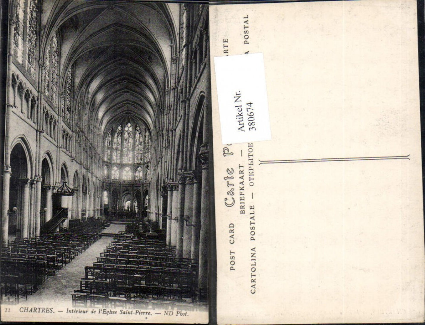 380674,Kirche Chartres Interieur de l Eglise Saint-Pierre Innenansicht