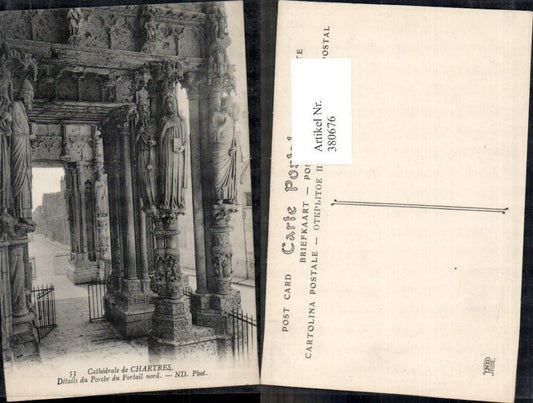 380676,Kirche Cathedrale de Chartres Details du Porche du Portail nord Detailansicht Säulen Eingang