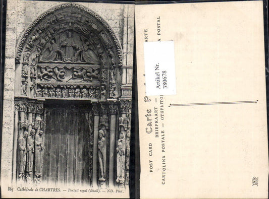 380678,Kirche Cathedrale de Chartres Portail royal Detail Eingang Tür