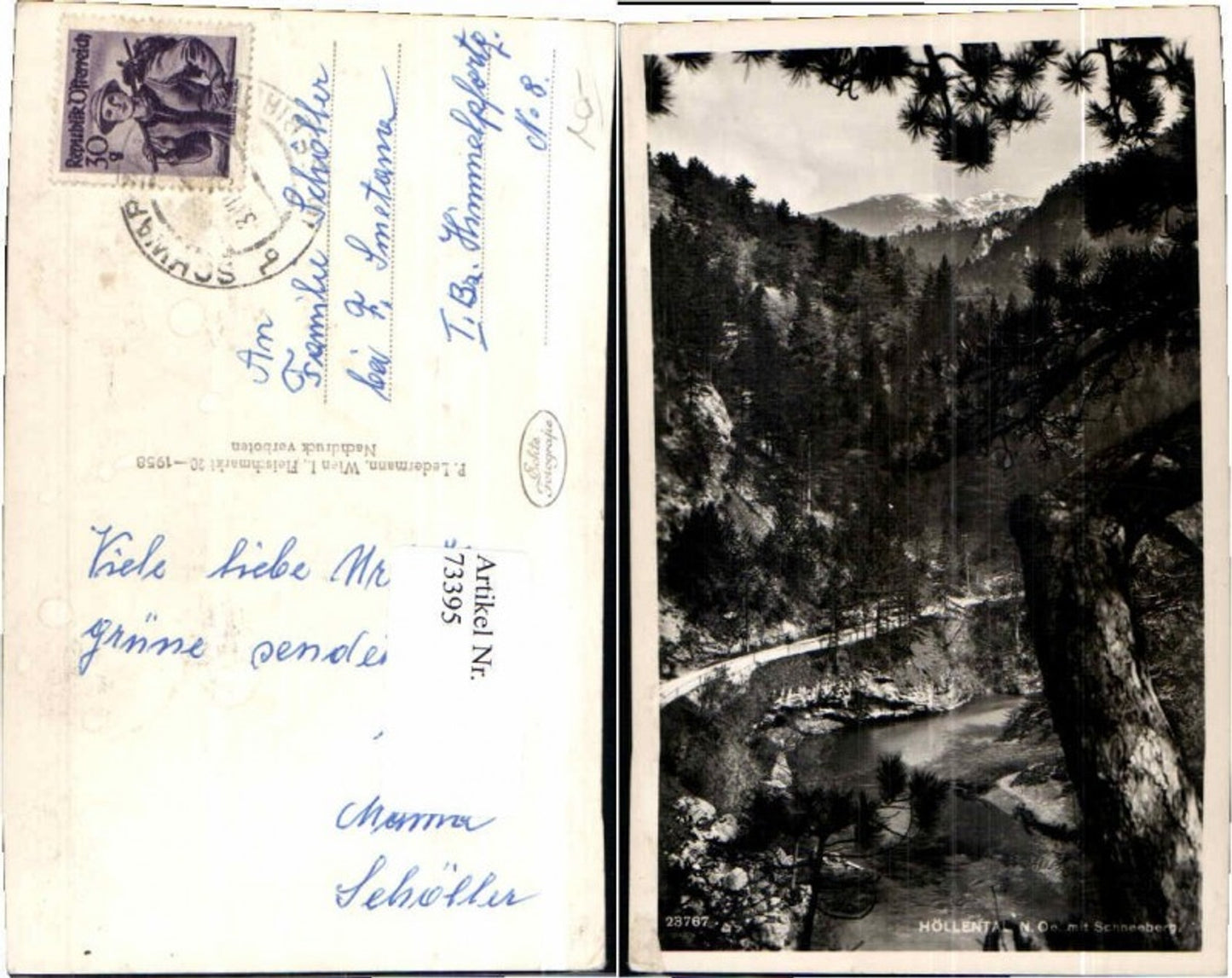 73395,Höllental b. Nasswald Schwarzau m. Schneeberg