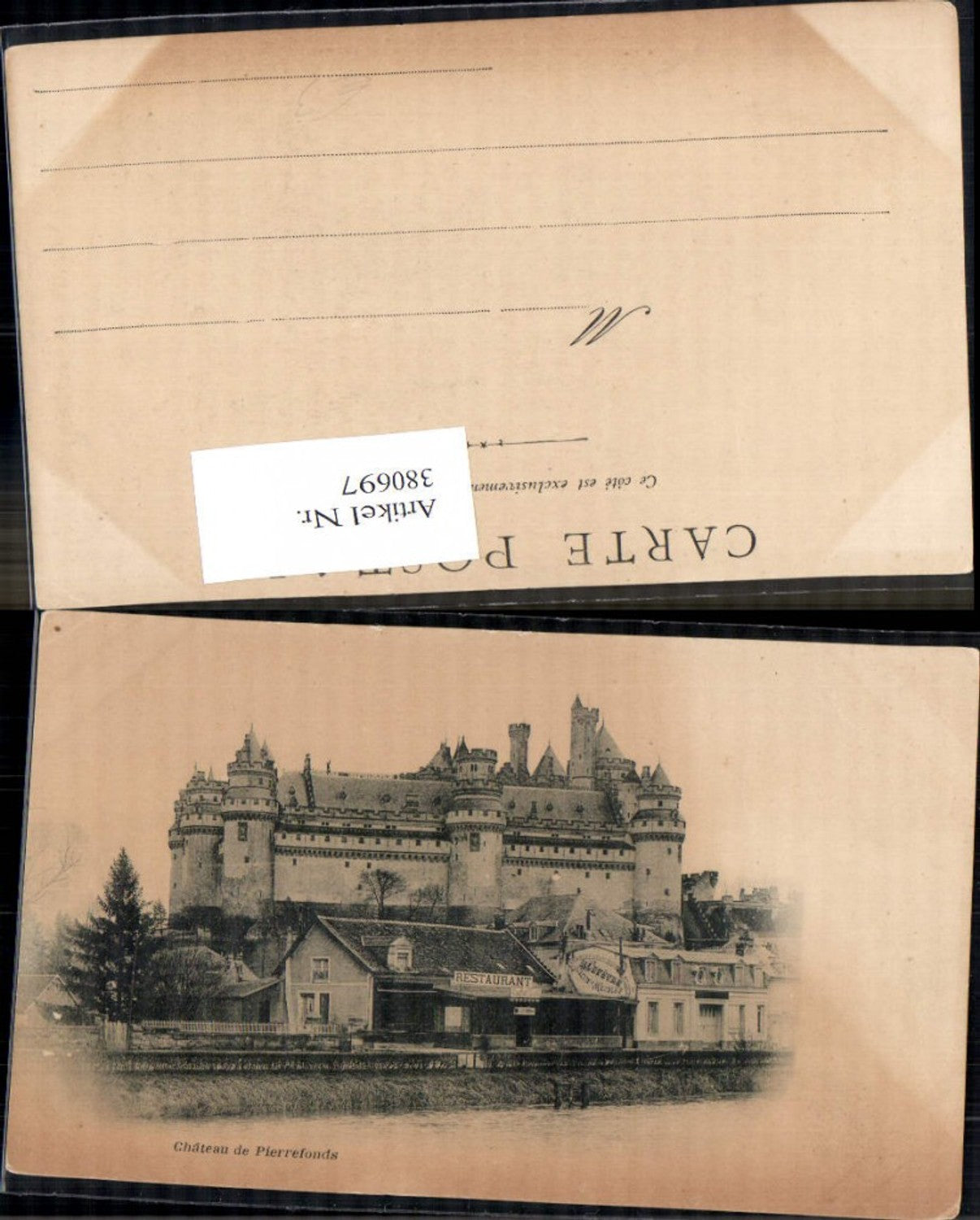 380697,Schloss Burg Chateau de Pierrefonds Reklame Restaurant Cafe Lac