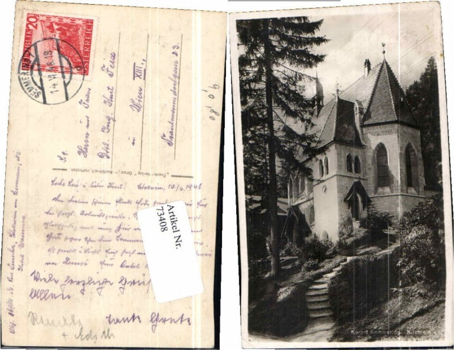 73408,Semmering Kirchlein am Weg Kapelle