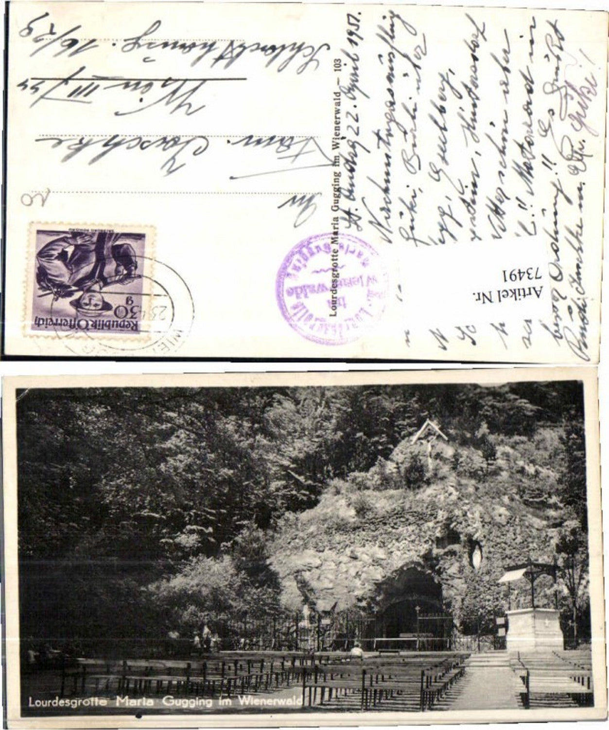 73491,Maria Gugging Lourdesgrotte Wienerwald Klosterneuburg