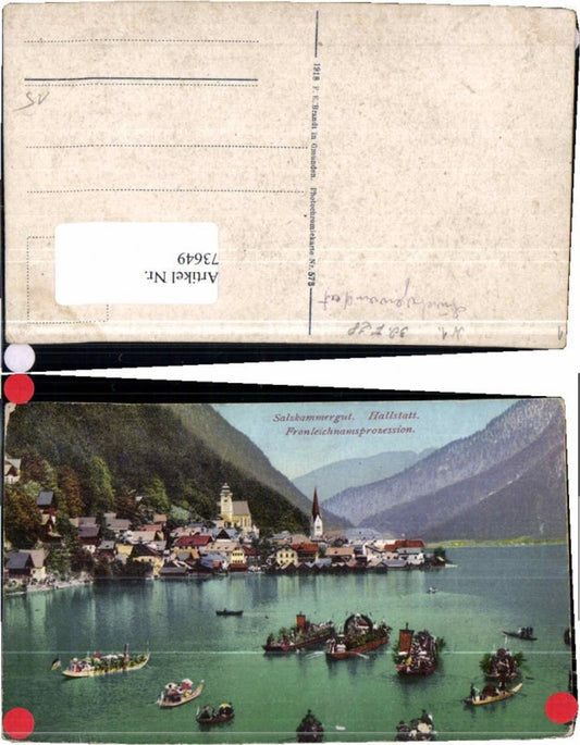 73649,Hallstatt Fronleichnamsprozession Brandt 573