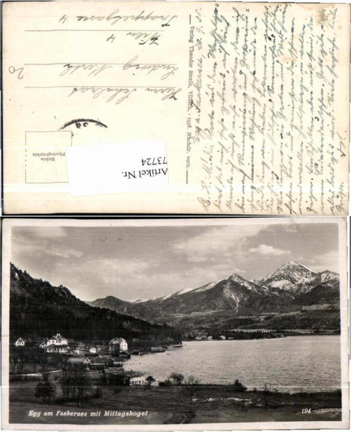 73724,Egg am Faakersee b. Villach Partie zum Ort 1938 Faak