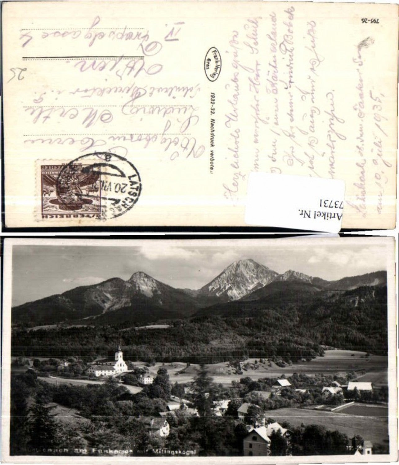 73731,Latschach am Faakersee 1932 Finkenstein