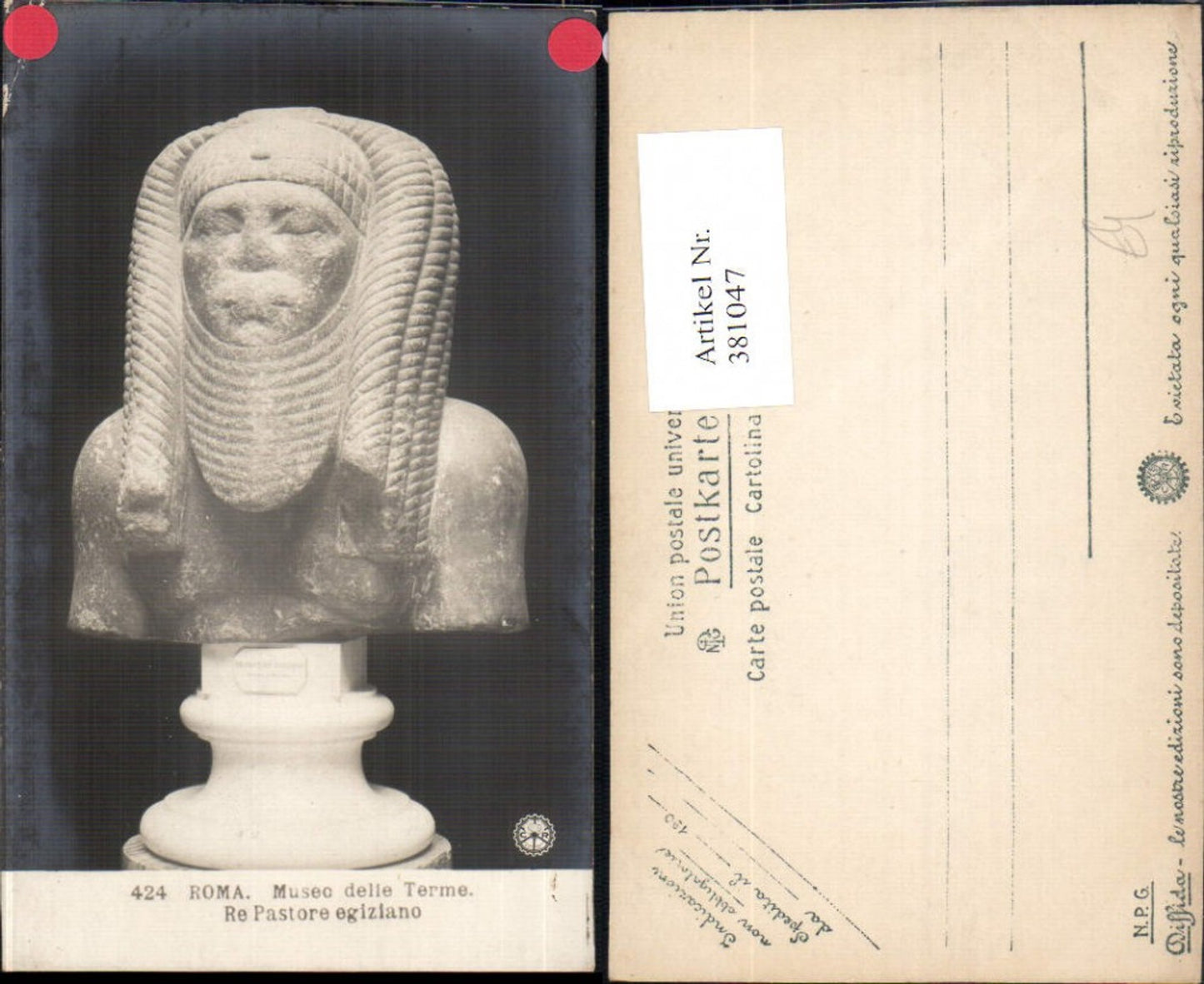 381047,Fotokunst Re Pastore egiziano Museo delle Terme Büste Kunst pub NPG 424