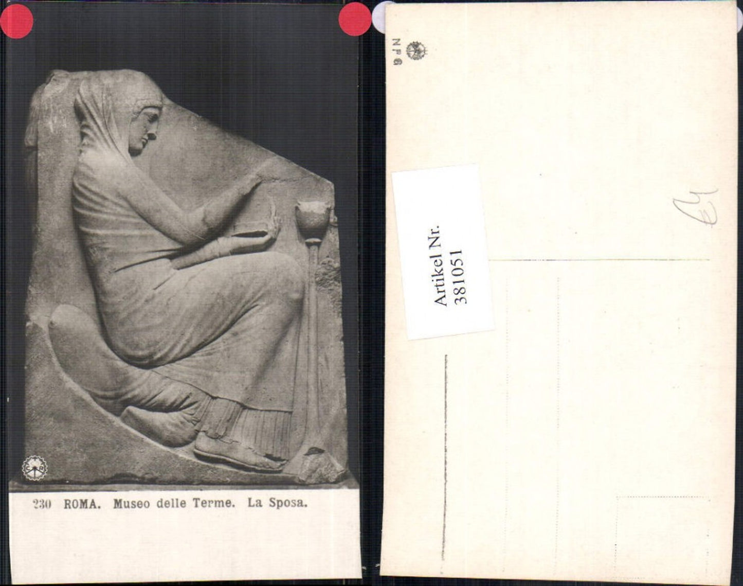 381051,Fotokunst La Sposa Museo delle Terme Roma Relief Kunst pub NPG 230