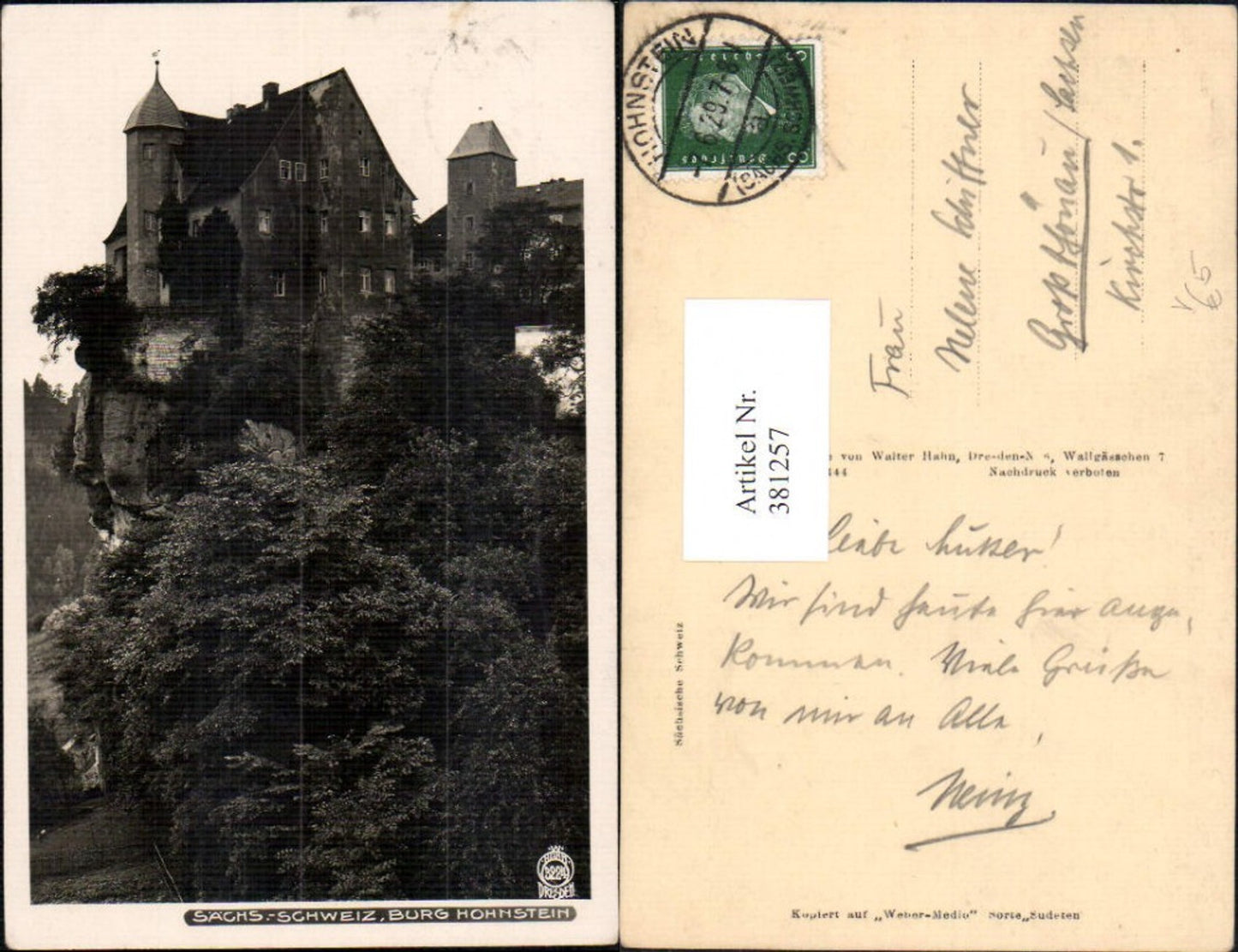 381257,Fotokunst Walter Hahn 3224 Burg Hohnstein Sächsische Schweiz
