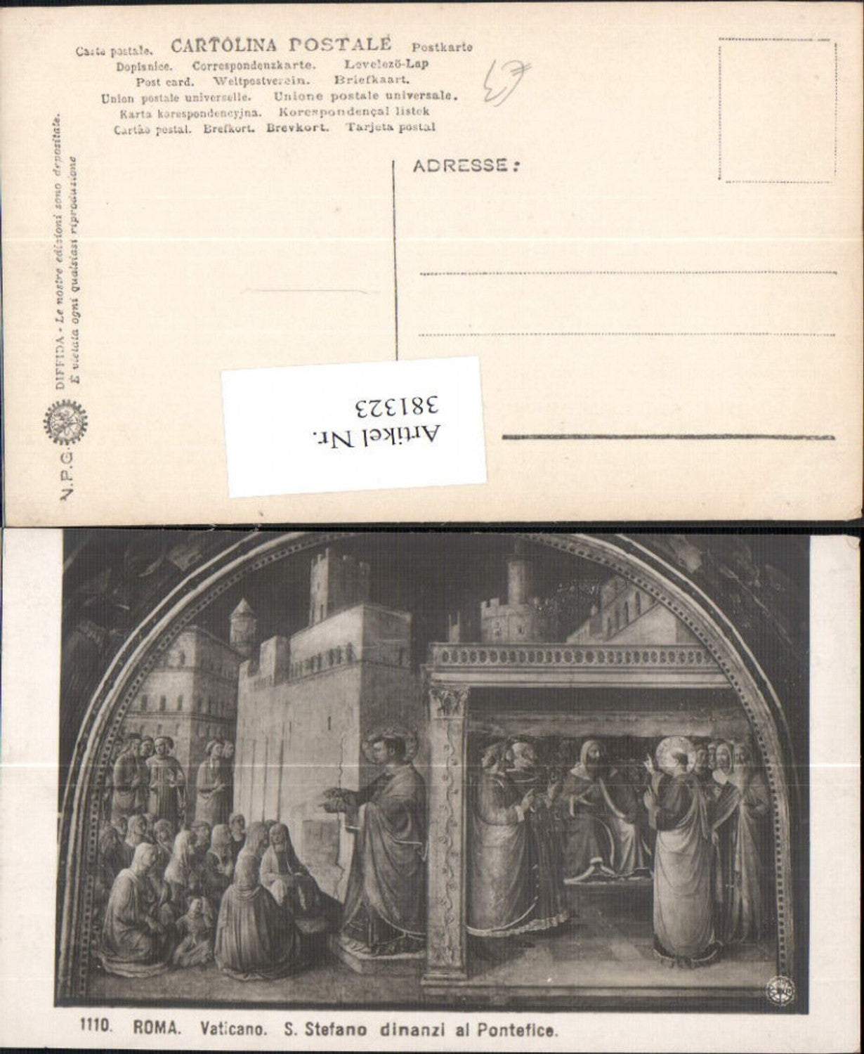 381323,Fotokunst S. Stefano dinanzi al Pontefice Roma Rom Religion pub NPG Diffida  3