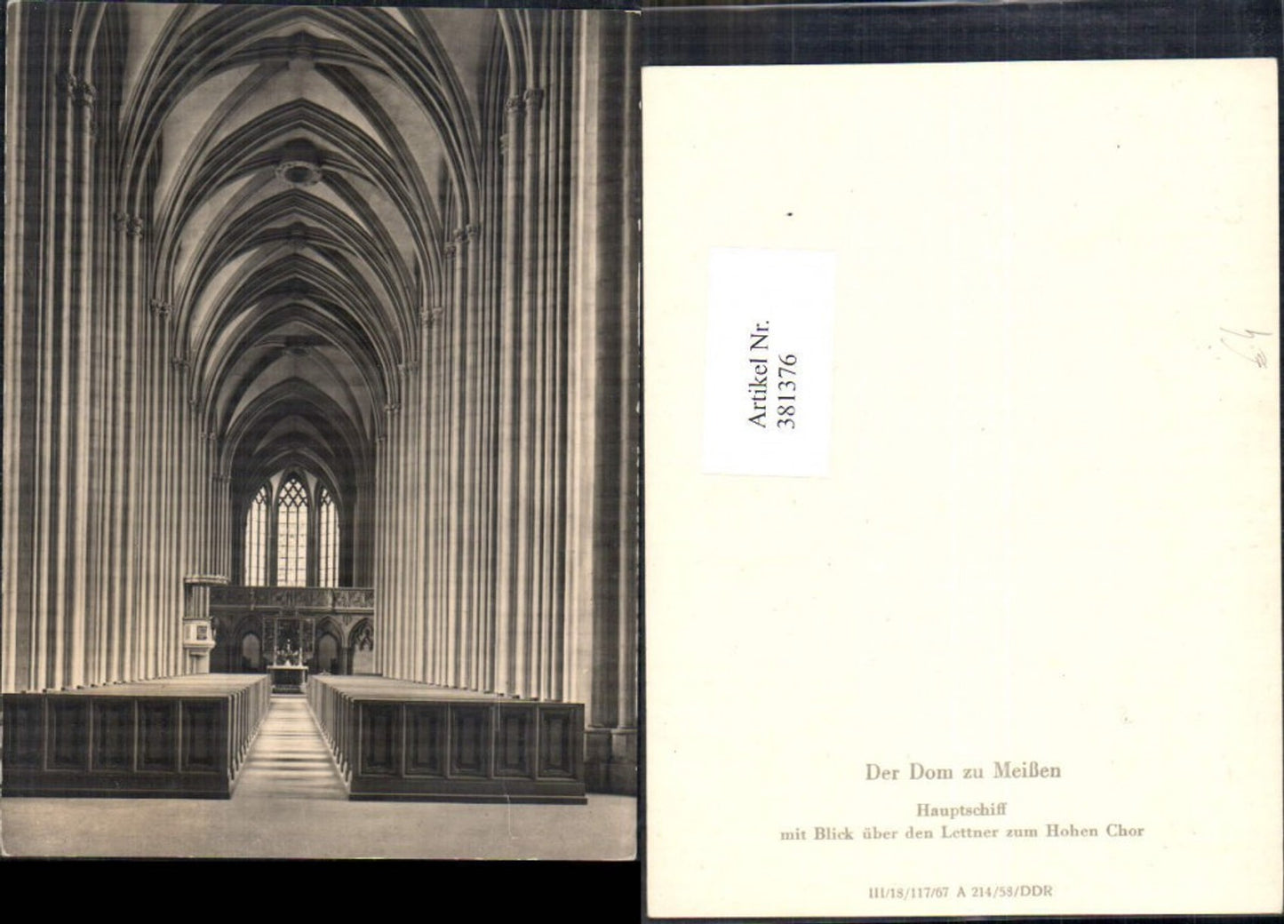 381376,Fotokunst Meißen Dom Hauptschiff Blick über d. Lettner zum Hohen Chor