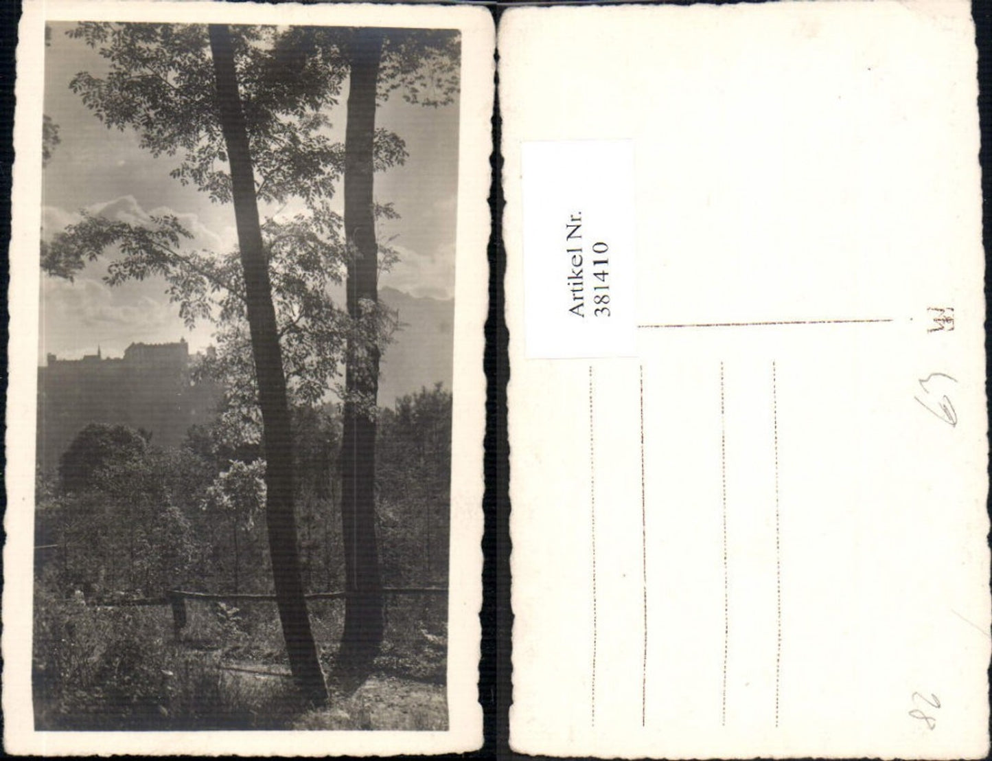 381410,Fotokunst Festung Schloss a. Berg Baum Stamm i. Vordergrund Landschaft
