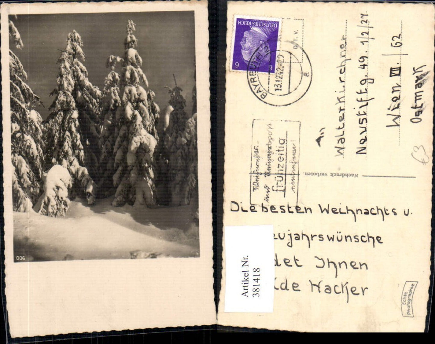 381418,Fotokunst Bäume Winterlandschaft Wald