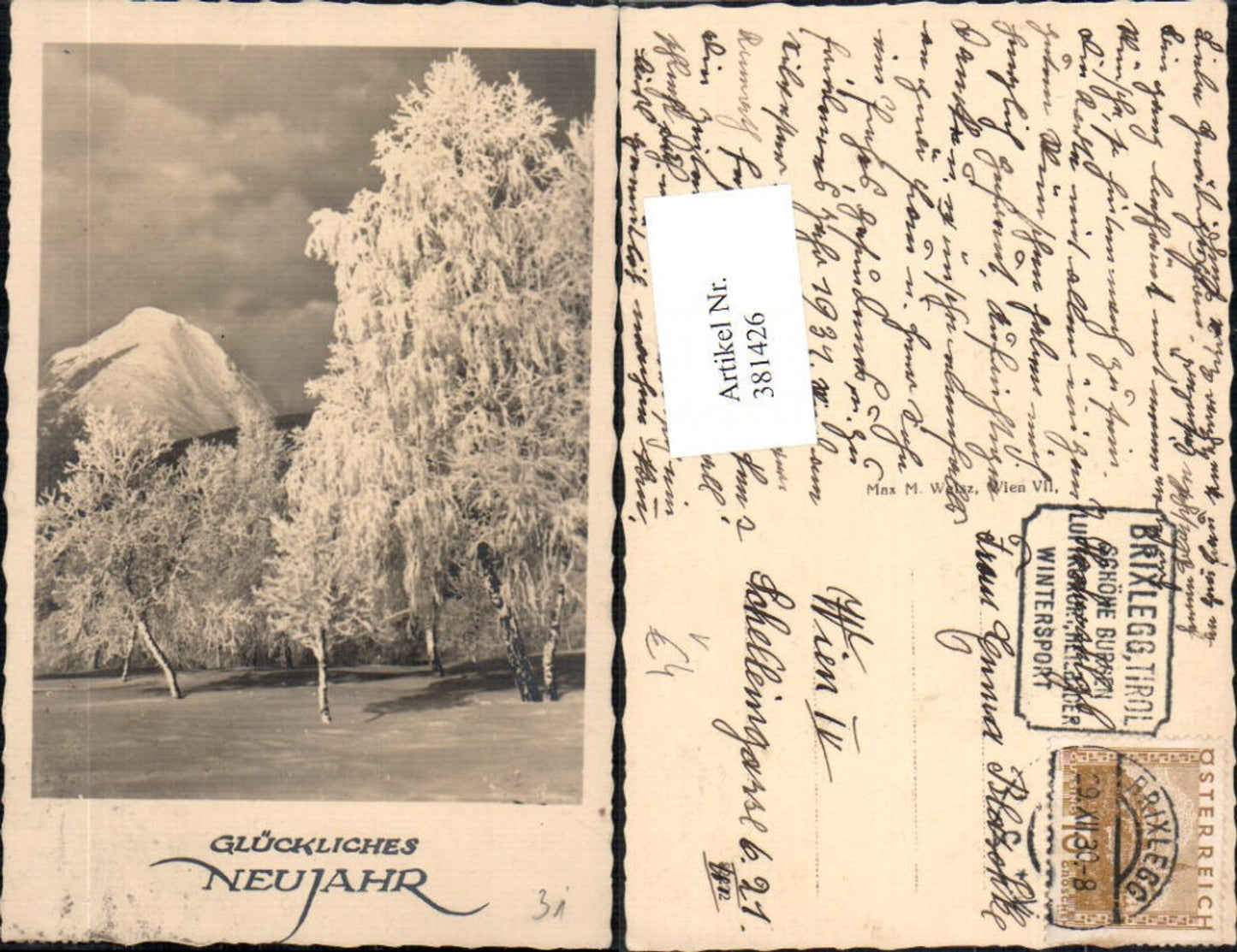 381426,Fotokunst Vereiste Bäume Birken Winterlandschaft Wald Bergkulisse pub Max M. Weisz Wien