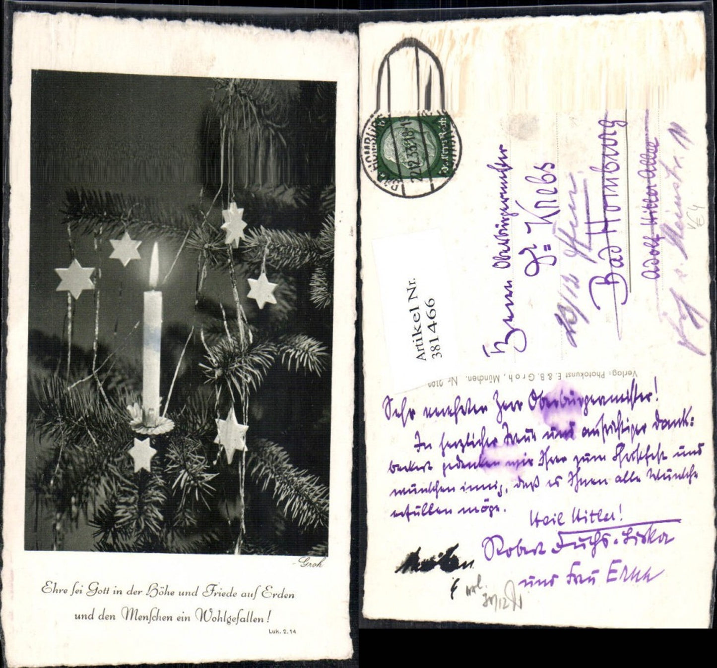 381466,Fotokunst Brennende Kerze Stern Tannenzweig pub Groh