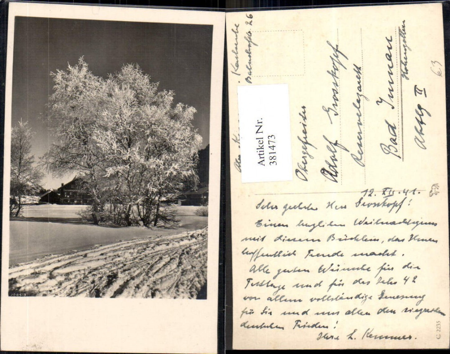381473,Fotokunst Ökonomiegebäude Haus Bäume Winterlandschaft