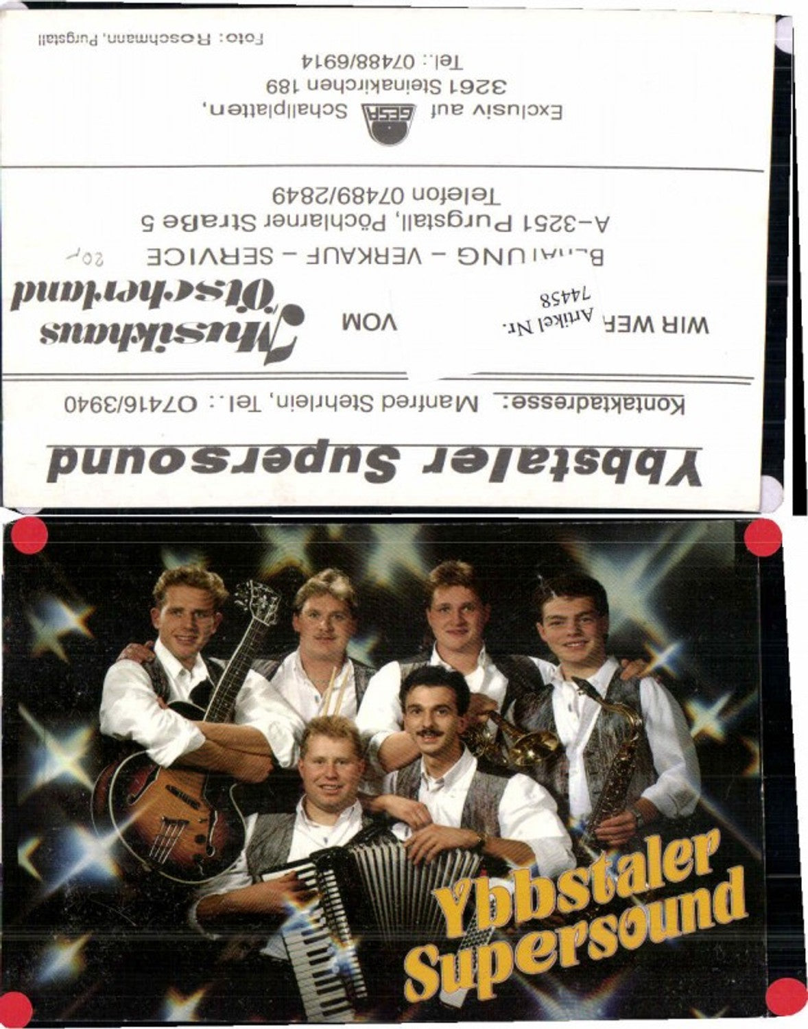 74458,Ybbstaler Supersound Werbekarte Purgstall a.d. Erlauf