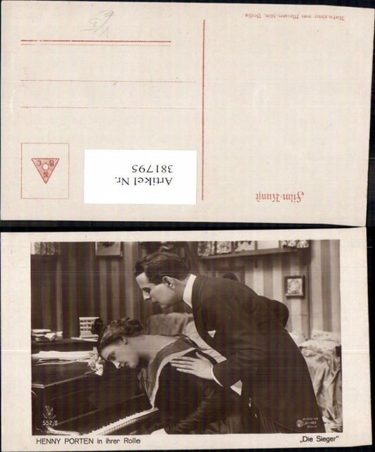 381795,Schauspielerin Henny Porten in Der Sieger pub RPH Film Sterne 552/8