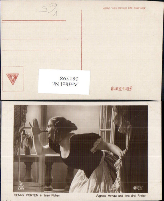 381798,Schauspielerin Henny Porten in Agnes Arnau u. ihre drei Freier pub RPH Film Sterne 531/4