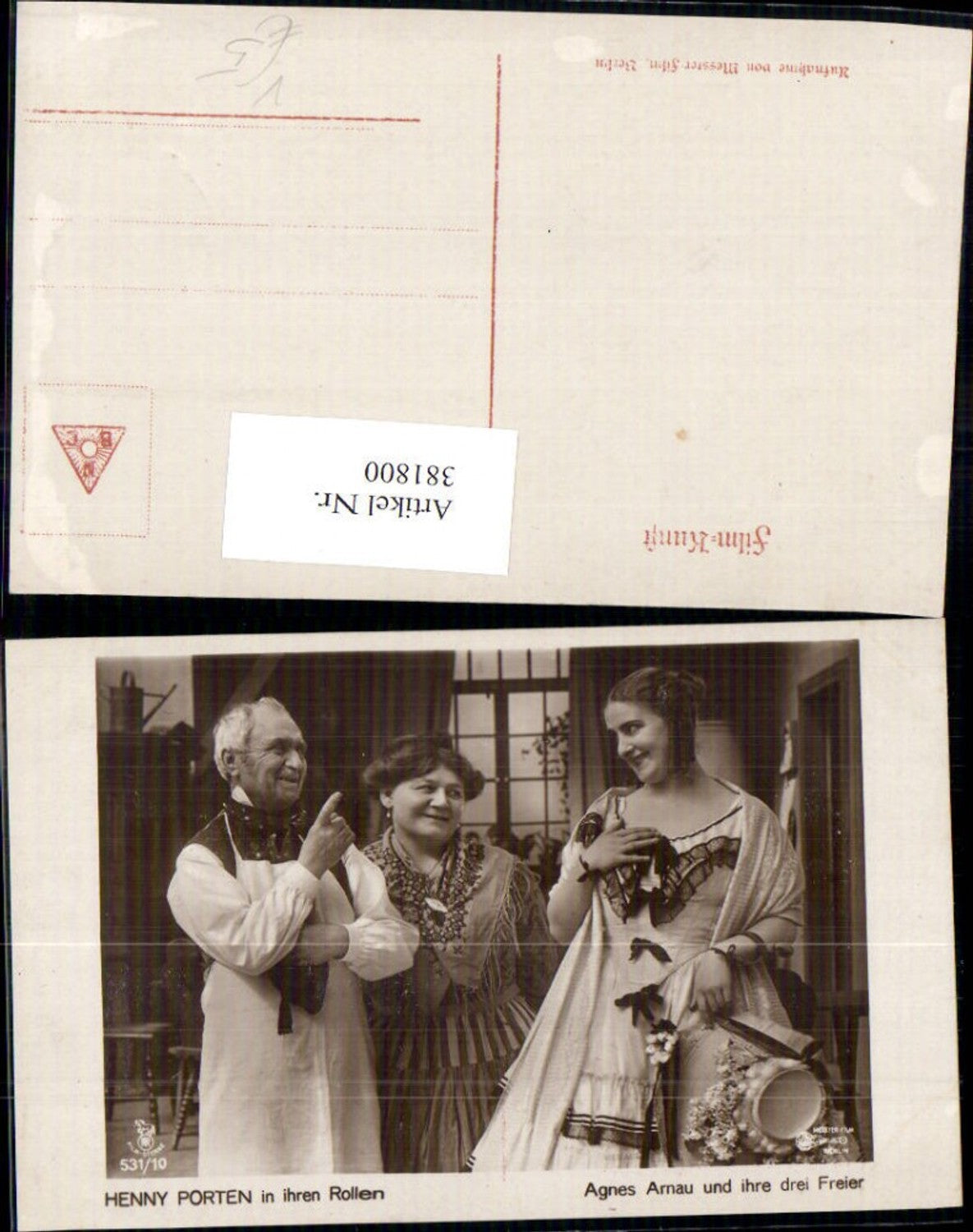 381800,Schauspielerin Henny Porten in Agnes Arnau u. ihre drei Freier pub RPH Film Sterne 531/10