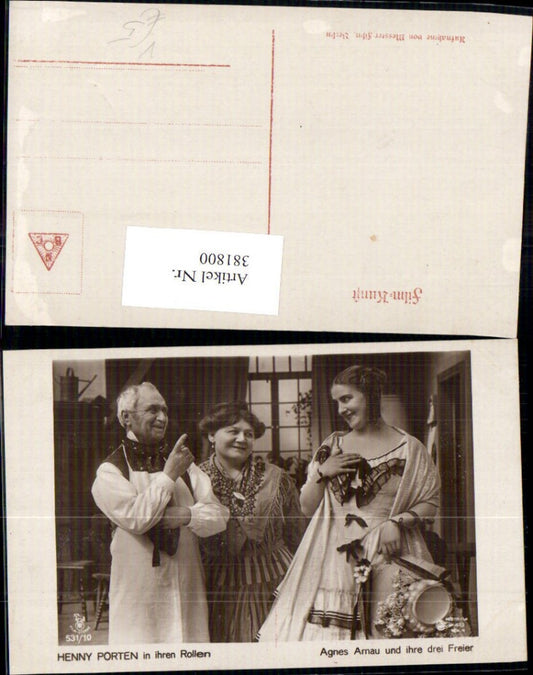 381800,Schauspielerin Henny Porten in Agnes Arnau u. ihre drei Freier pub RPH Film Sterne 531/10