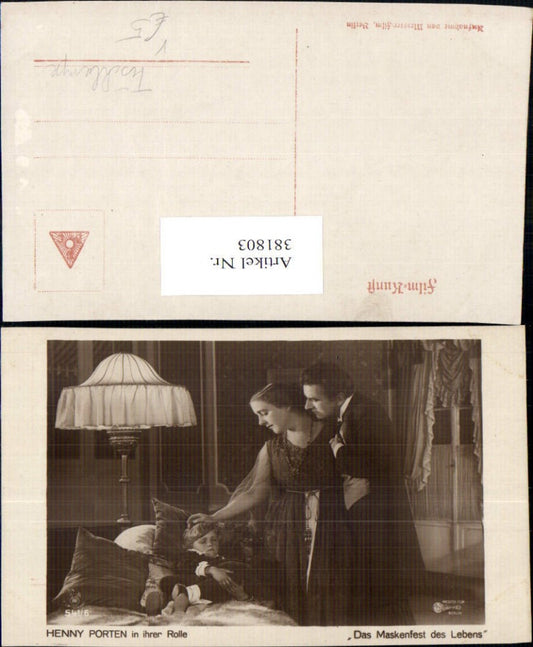381803,Schauspielerin Henny Porten in Das Maskenfest des Lebens Tischlampe pub RPH Film Sterne 541/6