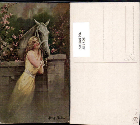 381808,Künstler Ak Schauspielerin Henny Porten m. Pferd Tier