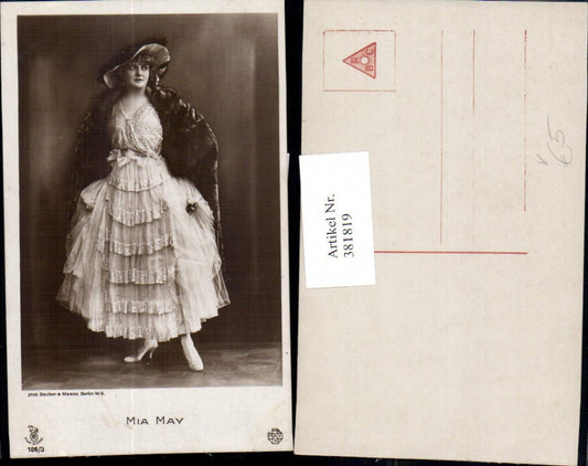 381819,Schauspielerin Mia May Kleid Pelz Mode pub RPH Film Sterne 106/3