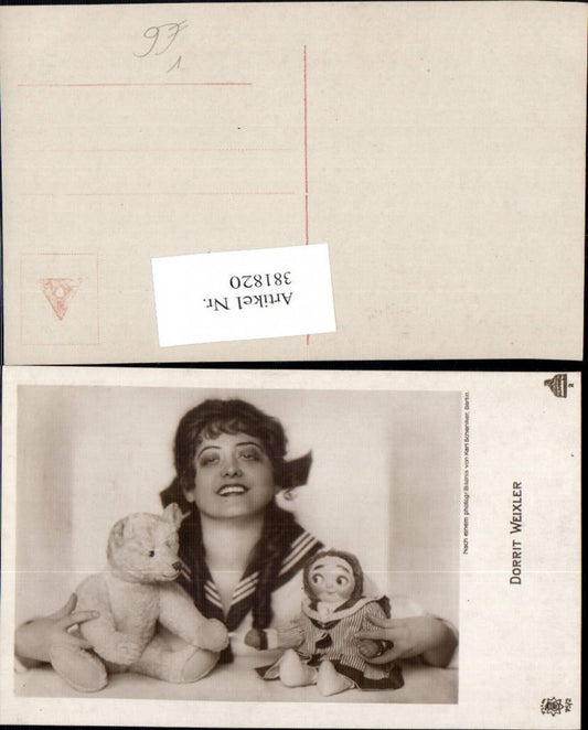 381820,Schauspielerin Dorrit Weixler Matrosenanzug Teddy Puppen pub RPH Film Sterne 75/2