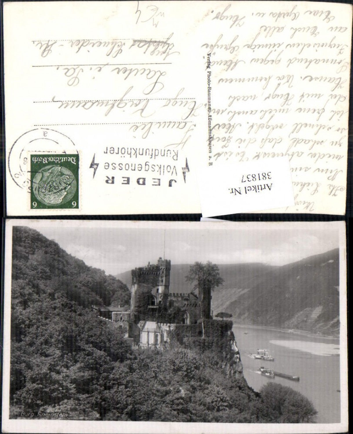 381837,Burg Rheinstein b. Trechtingshausen Schiffe Dampfer