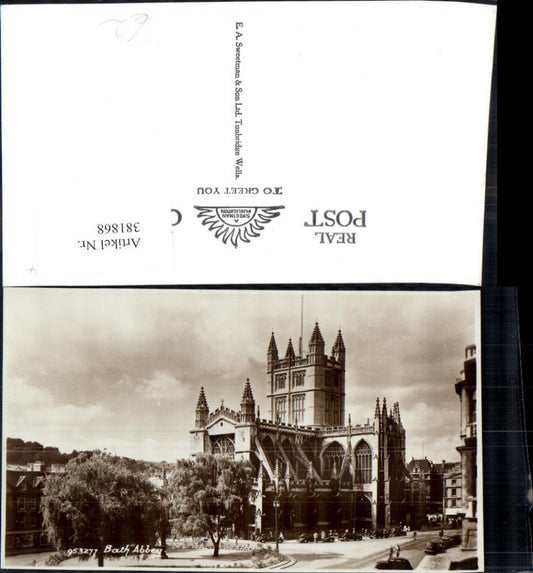 381868,Foto Ak Kirche Bath Abbey Automobile Verkehr