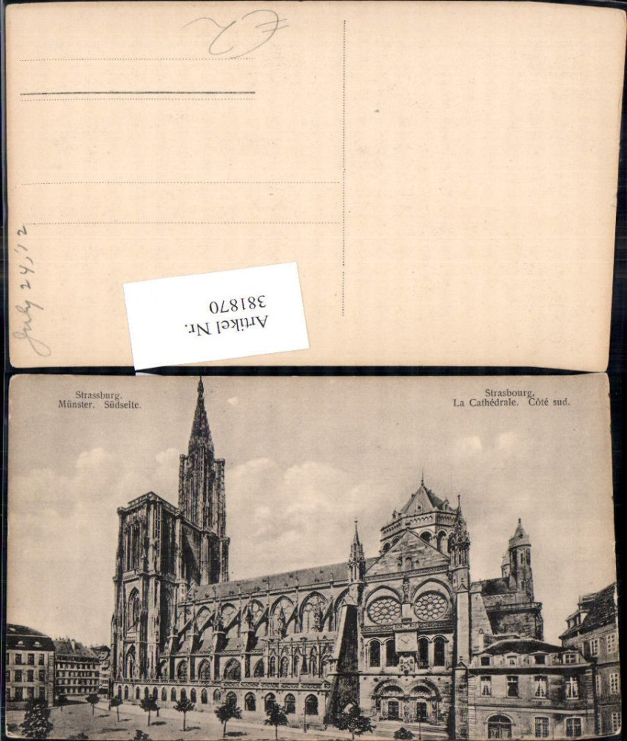 381870,Kirche Straßburg Strasbourg Münster Südseite La Cathedrale Cote sud