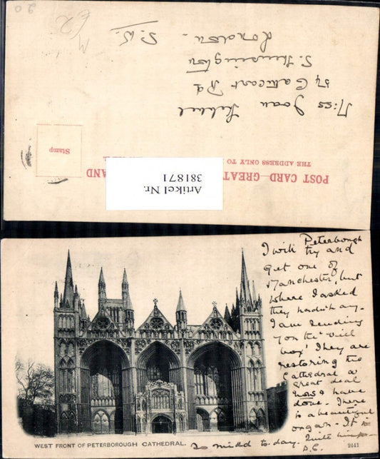 381871,Kirche West Front of Peterborough Cathedral Kathedrale