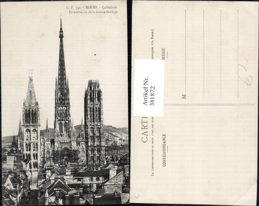 381872,Kirche Rouen Cathedrale Kathedrale Ensemble vu de la Grosse Horloge