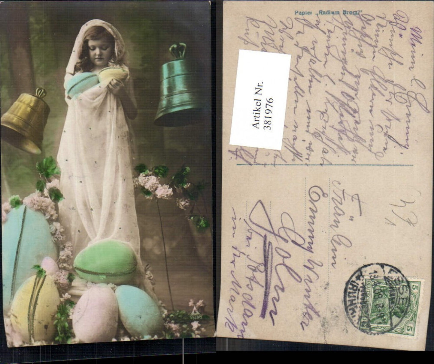 381976,Kind Mädchen Glocke Eier Blumen pub Photochemie 4565/2