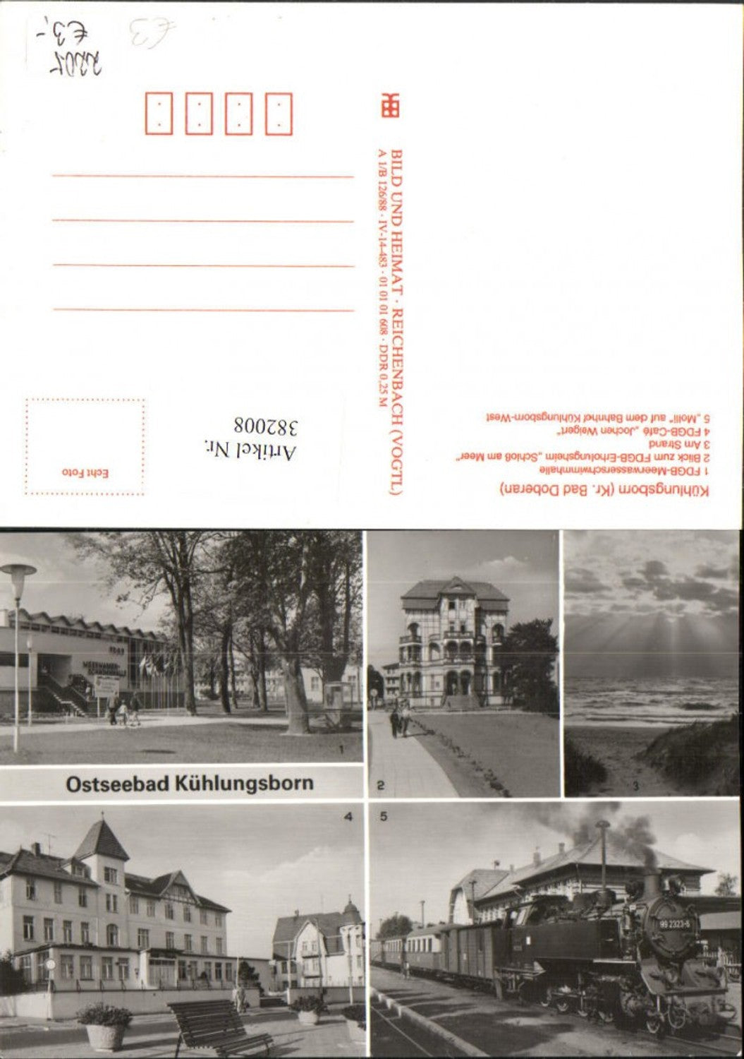 382008,Ostseebad Kühlungsborn Zug Molli Bahnhof Meerwasserschwimmhalle Mehrbildkarte