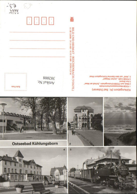 382008,Ostseebad Kühlungsborn Zug Molli Bahnhof Meerwasserschwimmhalle Mehrbildkarte