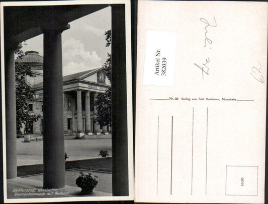 382039,Wiesbaden Brunnenkolonnade mit Kurhaus