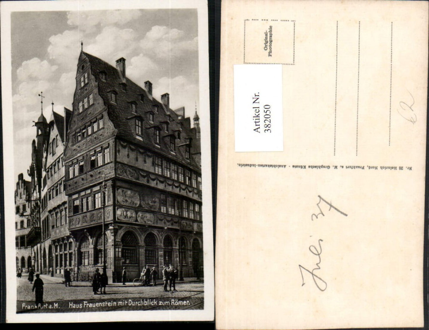 382050,Frankfurt am Main Haus Frauenstein m. Durchblick zum Römer