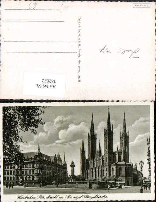 382082,Wiesbaden Markt u. Evangelische Hauptkirche Kirche